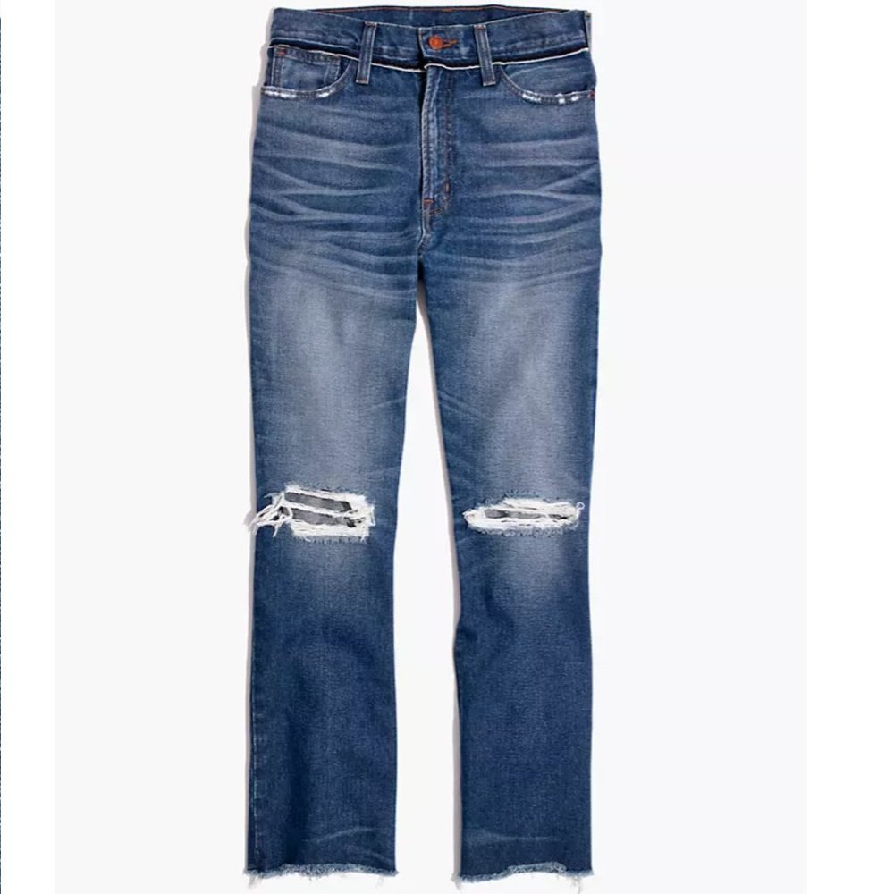 Madewell Distressed Retro Crop Bootcut Jeans